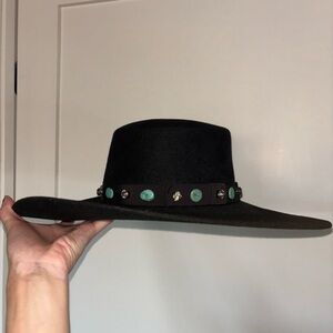 Brixton Felt Cowboy Hat with Turquoise accents